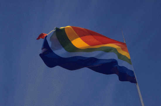 LE CELEBRE DRAPEAU SYMBOLE DES FIERTES  S IL N ETAIT RECUPERE MALHEUREUSEMENT A LA BASE..